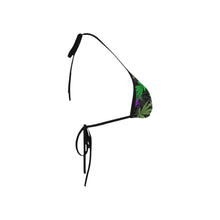 Halter Strapped Leaf Print Bikini Top | LPG Skyy High Purp